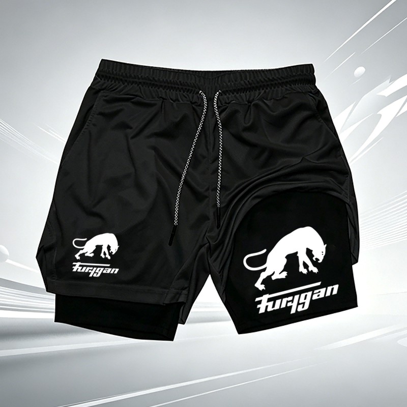 Men's Furygan Panther Print 2- - Compression Shorts Athletes 评论和价格