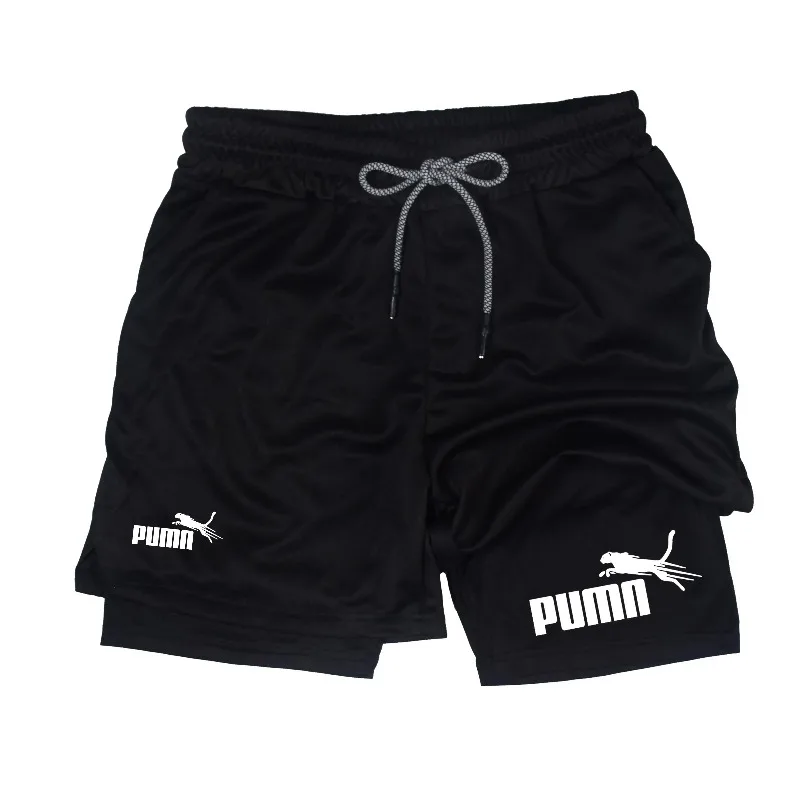 Men's Summer Breathable Double - Compression Shorts Athletes 评论和价格