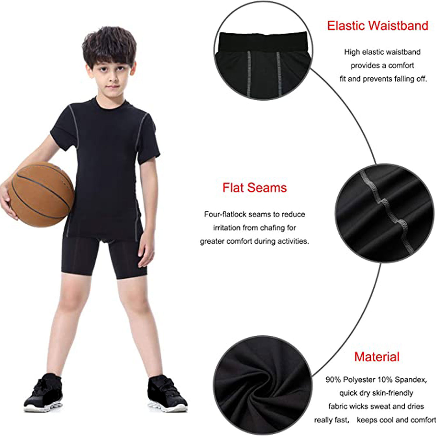 Youth Boys Compression Shorts  - Compression Shorts Athletes 评论和价格