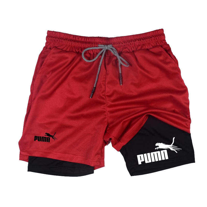 Men's Summer Breathable Double - Compression Shorts Athletes 评论和价格