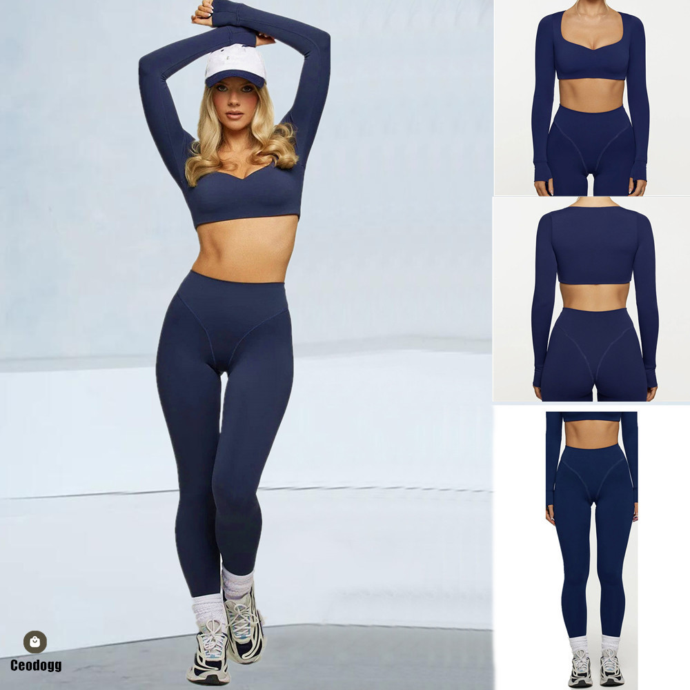 Pad 2PCS Women Yoga Set Long S - Compression Long Pant 评论和价格