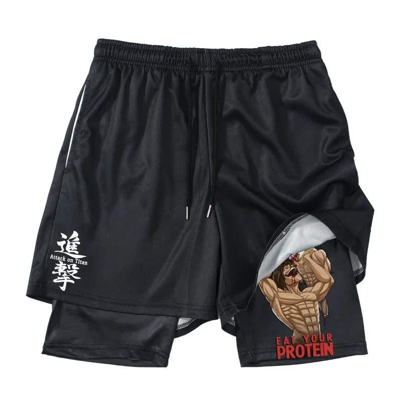 Anime Attack on Titan 2 in 1 G - Compression Shorts Athletes 评论和价格