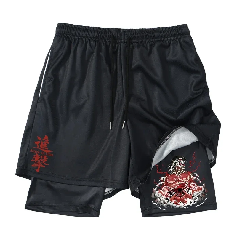 Anime Attack on Titan 2 in 1 G - Compression Shorts Athletes 评论和价格