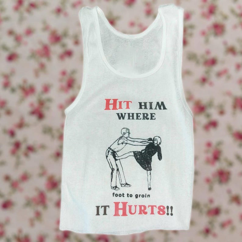 Self Defense Vintage Inspired  - Tank Top Ribbed 评论和价格